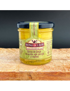 Formatge d'ovella en oli, all, julivert i caiena - Productos Leoneses