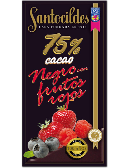 Xocolata 75% amb fruits vermells - Productos Leoneses Online