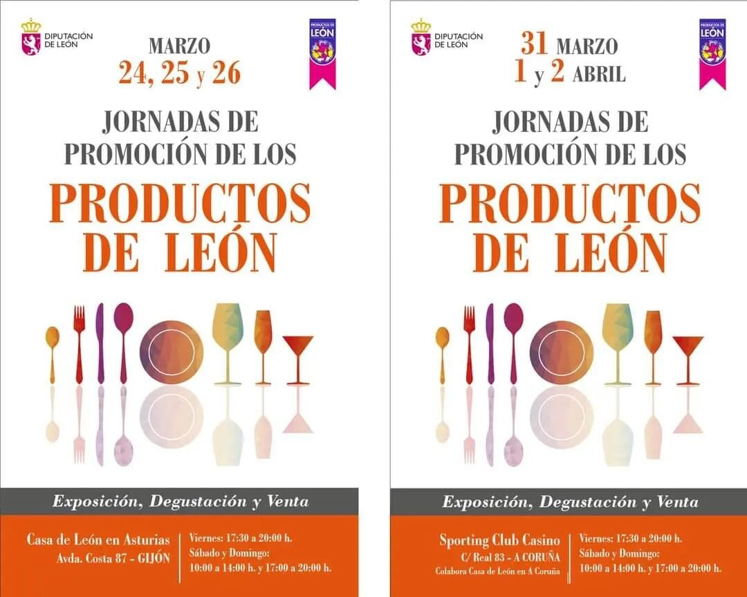 La Diputación organiza sendas jornadas de promoción de los Productos de León en Gijón y A Coruña. 